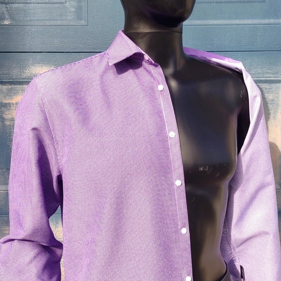 Nicole Miller New York Men's Button Down Flip Collar/Cuff Dress Shirt